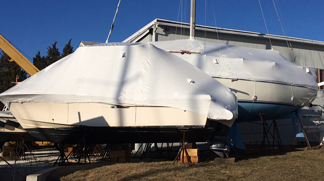 Boat cover support or boat tarp frame - DIY approach for winter storage 