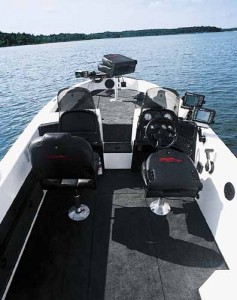 Fully rigged for walleye fishing, the ZX2050 we tested had lots of rod holders, a Pinpoint trolling motor, three Pinpoint sonars and Lowrance GPS. Factory installed Pinpoint network cables allow for up to three Pinpoint Sonar displays.