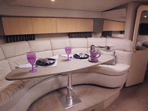 All lounges in the cabin are upholstered in UltraLeather.