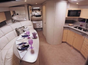 The dining area is open to the well-equipped galley.