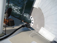 A jib track simplifies tacking.