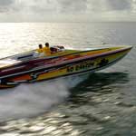 Sonic offers a range of V-bottoms, including this 45-foot-long cruiser.