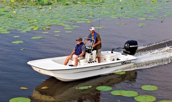 The Mako Pro Skiff 16 Center Console offers a cushioned, dry ride and 