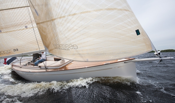 The Essence 33, a graceful daysailer from Holland, is a nominee in the Special Yachts category. Photo: B. Scheurer, YACHT