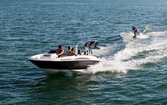 bayliner element towing skier