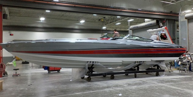 In addition to showcasing several boats at its exhibit inside the convention center, Formula will have this Ilmor 725-powered 38-footer in the water.