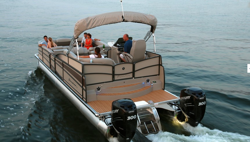 Pontoon boat with 250 hp motor