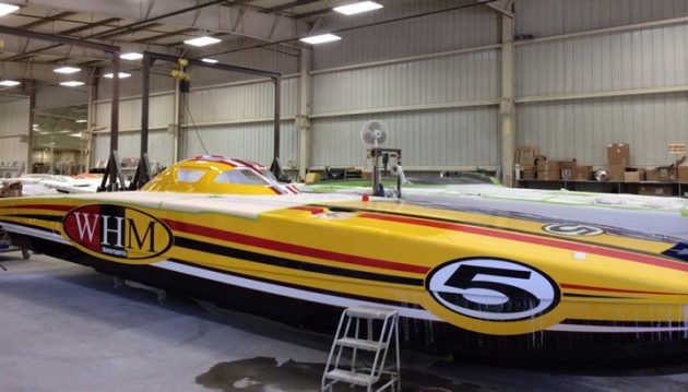 Sterling’s new 750-hp engines are going into this 40-foot offshore racing catamaran called WHM Motorsports.