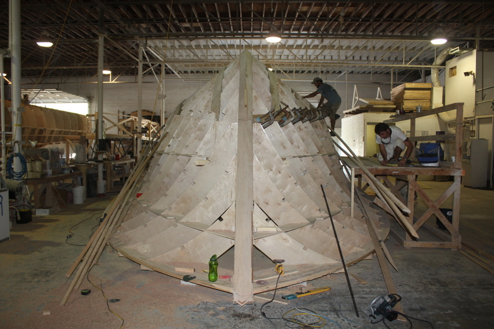 boat building: basic construction of resin, fiberglass