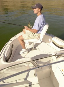 The bow area contains a mount for a pedestal casting chair.