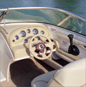 All gauges at the helm are clearly visible and logically arranged. 