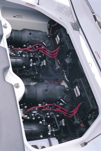 Twin 155-hp engines provide the power for the XR1800.