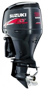 Styling of the Suzuki DF250SS is subdued.