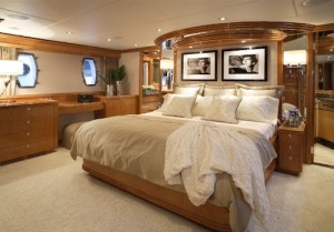 Luxury accommodations on the Hargraves Custom Yachts 100.
