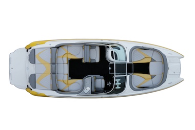 The "pickle fork" bow opens up extra seating forward.