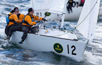 Team Cronin prepares to round the weather mark on day 4. Photo by Rolex/Dan Nerney