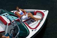 The boat is also available in an open bow configuration.