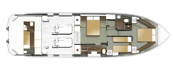 Fairline Squadron 58 cabin layout