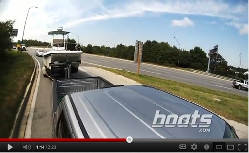 trailering a boat on the road