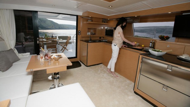 A photo of the Cumberland 47 LC's galley.
