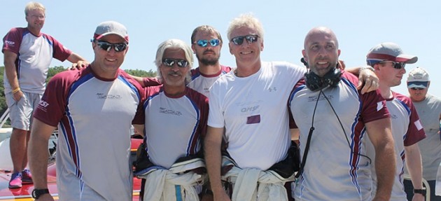 It took driver Sheikh Hassan bin Jabor Al-Thani and throttleman Steve Curtis (center) two attempts to break the record. Photo by Jason Johnson.