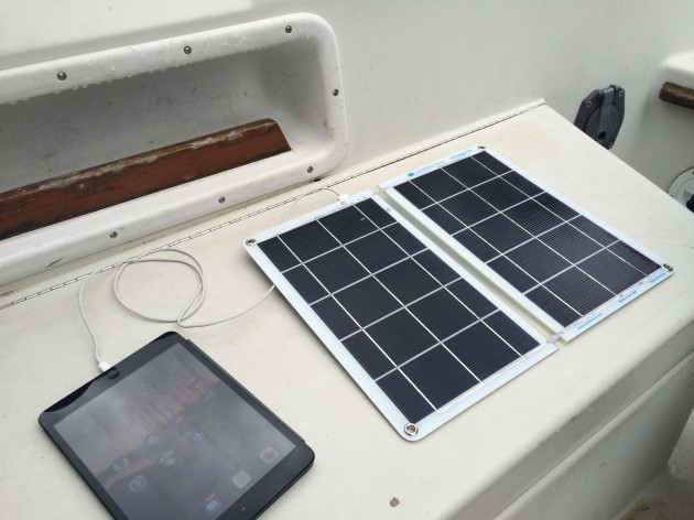 The Suntactics sCharger-14 provides a lot of juice, but devices have to be plugged directly into it, which can leave them in danger of being stepped on or falling overboard.
