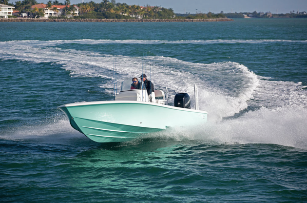Feel the need for speed? The SeaVee 270Z Bay delivers it, with a 60-mph top-end, right out of the bow. Photo courtesy of SeaVee