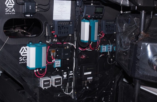 Fig 5:  Any electrical or electronic gear mounted on carbon fiber needs to be double-insulated -- a lesson learned the hard way in this race.