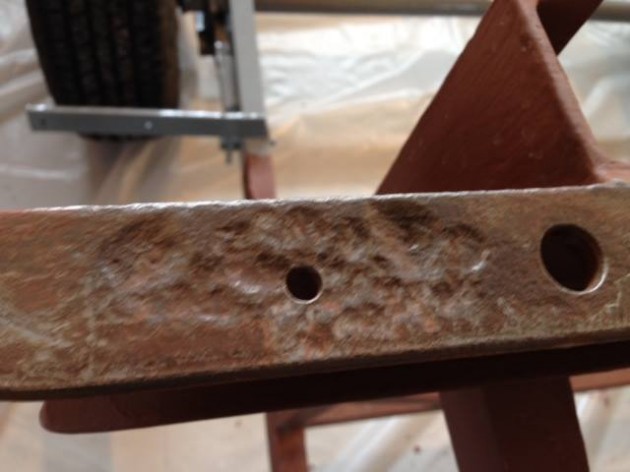Pitting and corrosion like this can be filled with thickened epoxy.