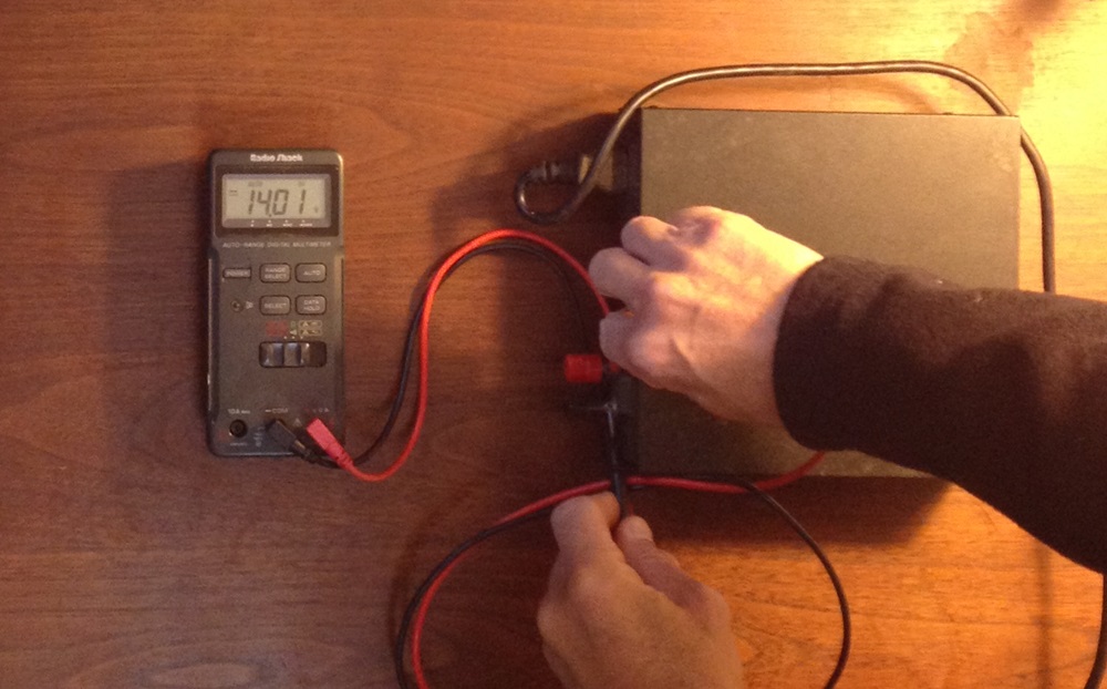 Fig. 2 - The 12-volt power supply provides a steady 14 volts – about what you would measure at your battery terminals with the engine running and the alternator charging.