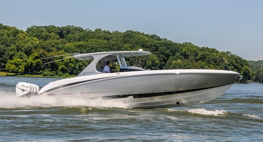 Mystic will have two new-for-2016 luxury center-consoles available for demo rides in Miami. Photo by <A HREF="https://www.facebook.com/devin.williams.925?fref=ts">Devin Williams</A>.
