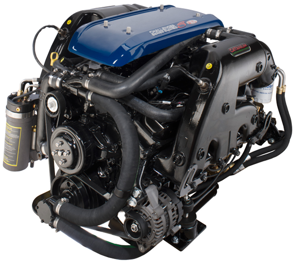A Crusader 5.7-liter gasoline engine with multi-port fuel injection. Photo courtesy of Crusader Engines.