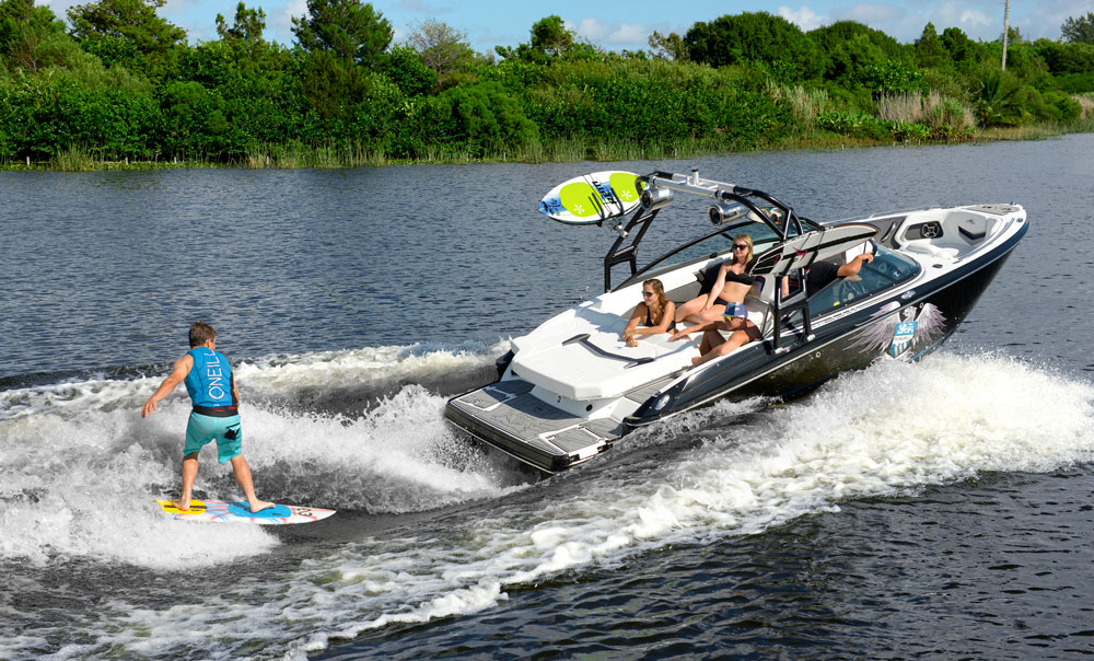 The addition of Forward Drive can turn a stern drive runabout into a true wake sports boat.