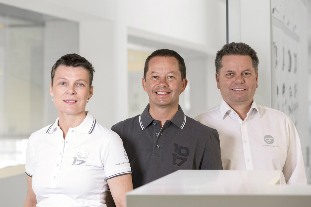 From left: Andrea Frauscher-Oberfrank, who is responsible for the Frauscher marina; Stefan and Michael Frauscher.