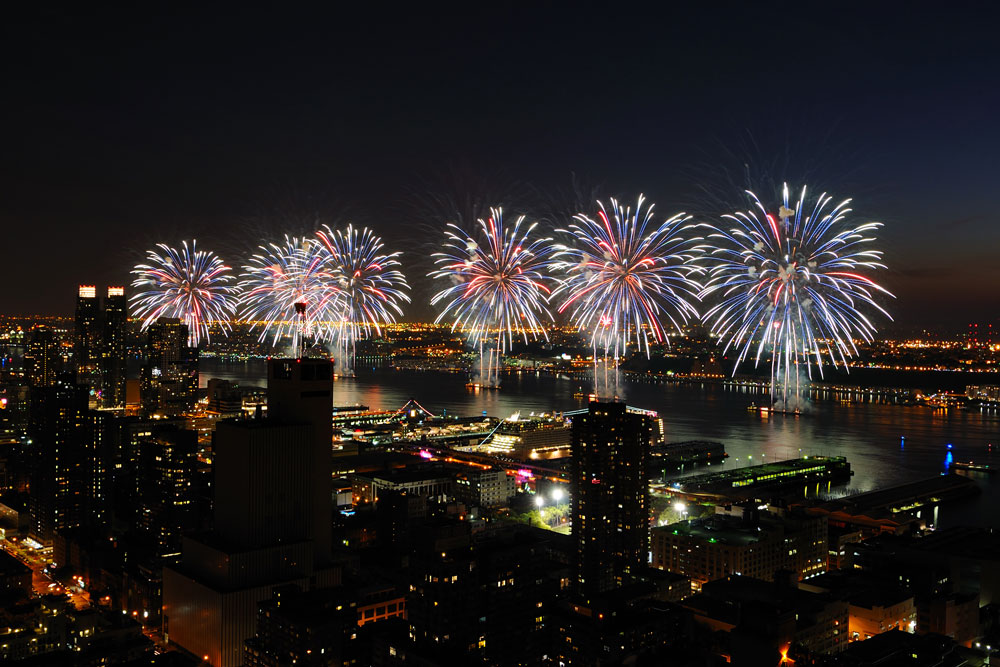 Providing some of the most scenic vistas for a fireworks show, the annual New York City July Fourth celebration on the East River is not to be missed. Photo courtesy of nycgo.com