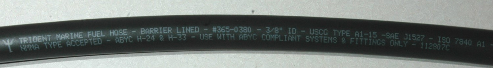 Today's marine fuel hose markings carry a wealth of rating information.