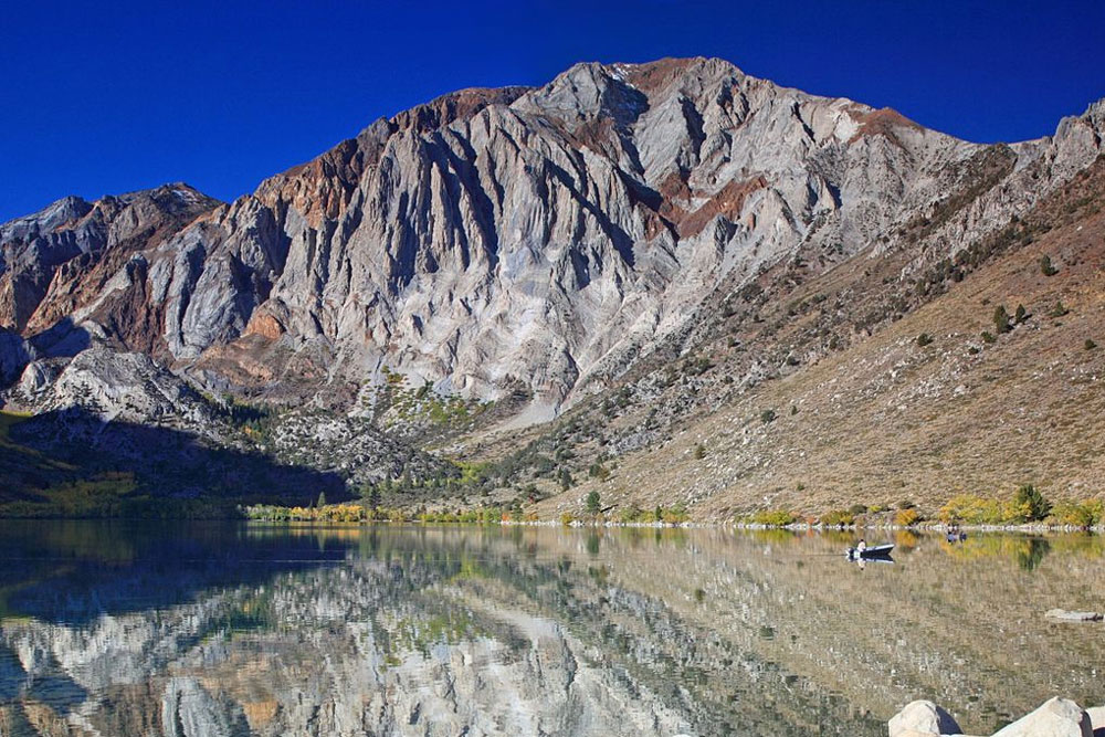 Though this lake is quite small, the scenery at Convict Lake makes traveling here well worthwhile. Photo by Frank Kovalchek.
