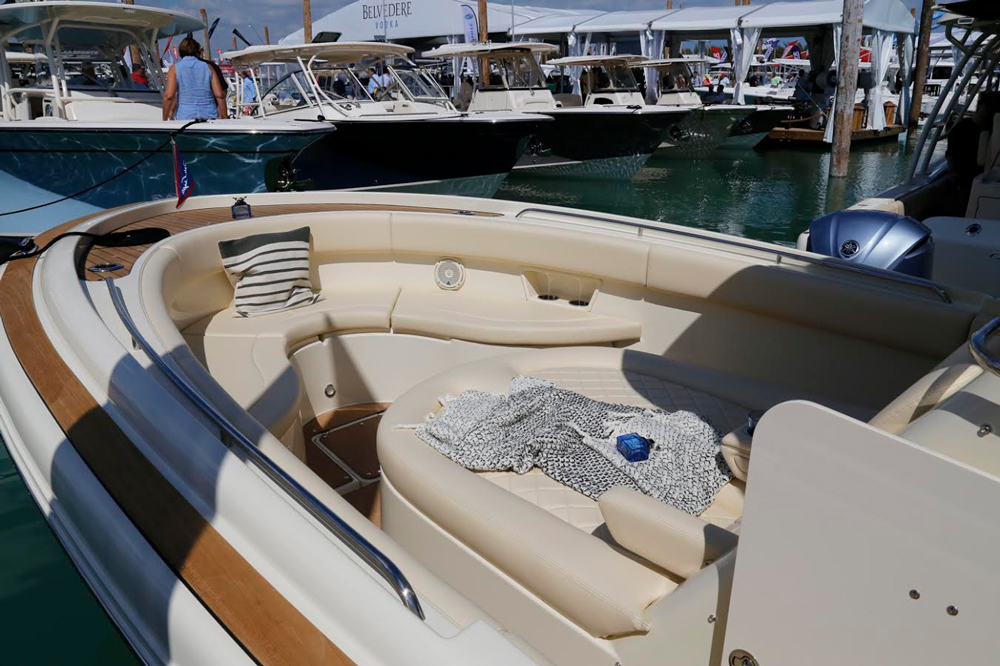 Vinyl-clad foam bolstering around the bow area gives it a safe, secure, and luxurious feeling.
