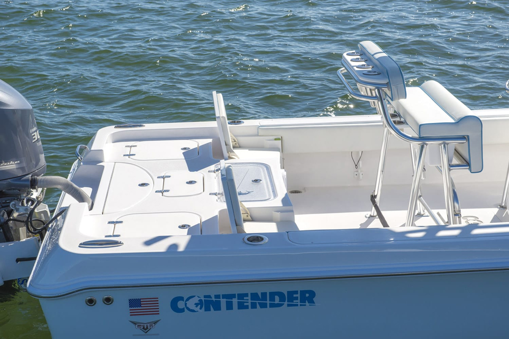The aft deck is roomy enough for a pair of anglers to pitch their lures.
