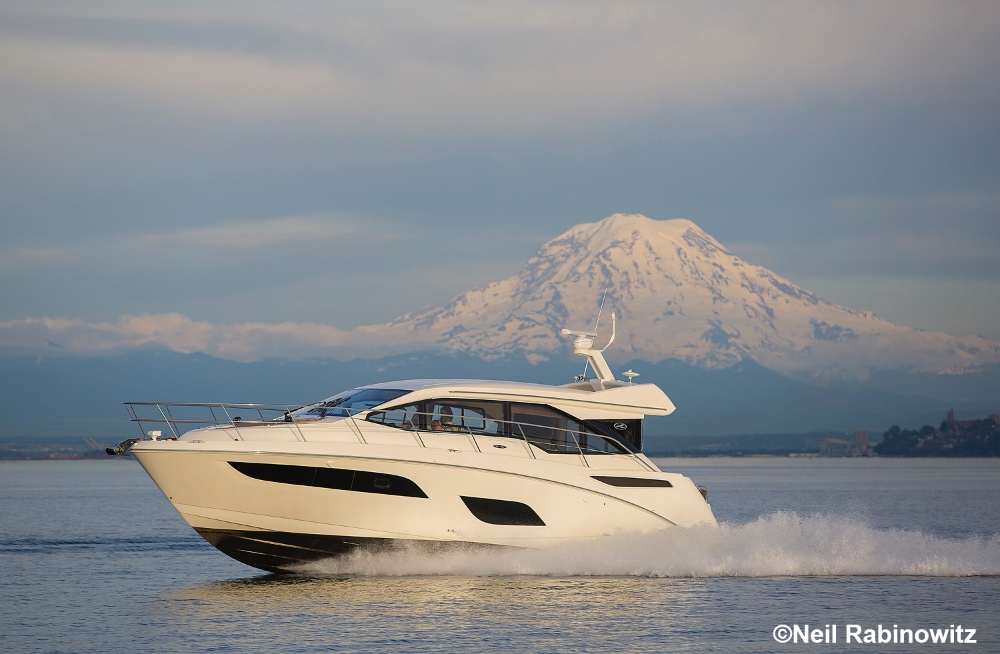 Mount Rainer presents a dramatic backdrop for cruisers on south Puget Sound. Neil Rabinowitz photo.